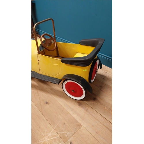 16 - Vintage metal child's pedal car {65 cm H x 106 cm W x 50 cm D}.