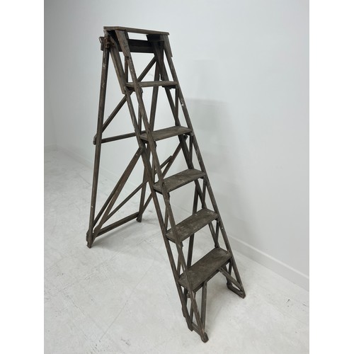 308 - Pine step ladder {H 150cm x W 42cm x D open 110cm }.