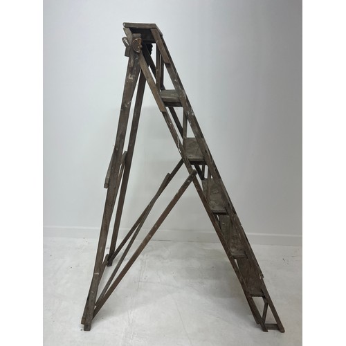 308 - Pine step ladder {H 150cm x W 42cm x D open 110cm }.