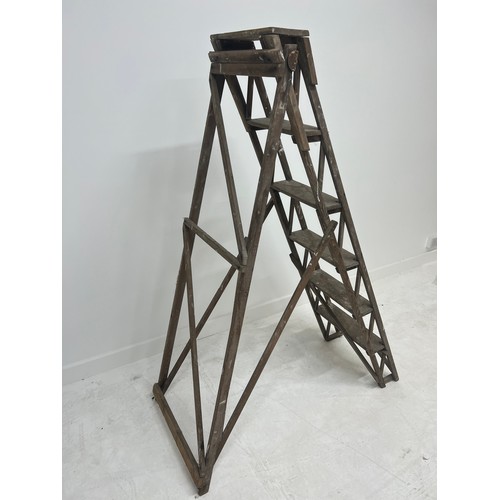 308 - Pine step ladder {H 150cm x W 42cm x D open 110cm }.