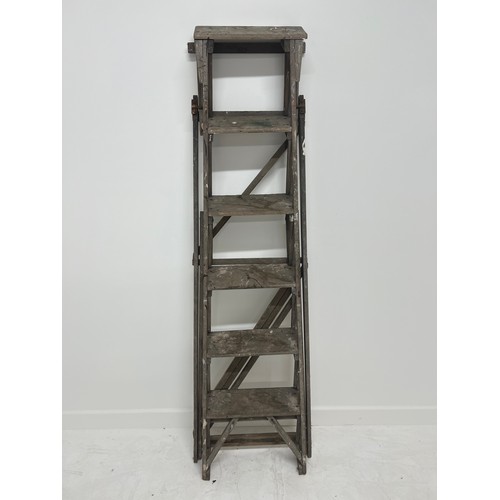 308 - Pine step ladder {H 150cm x W 42cm x D open 110cm }.