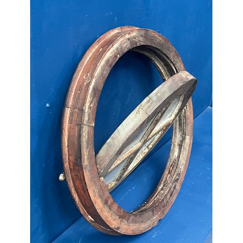 388 - Wooden hinged porthole window {Dia 50cm }.