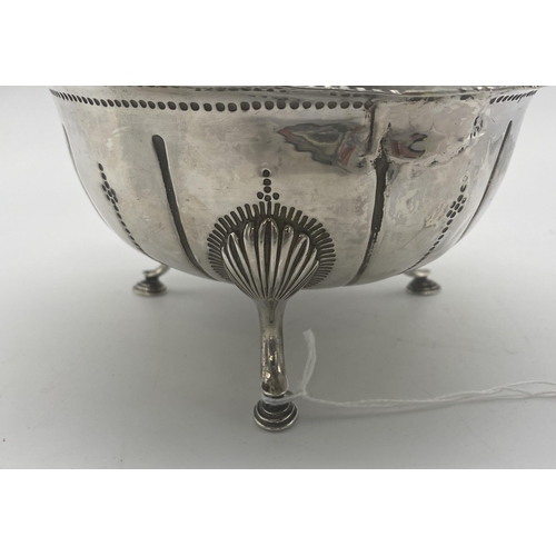 1353 - Rare Irish silver sugar bowl raised on shell capped scroll legs terminating on hoof feet. Hallmarked... 