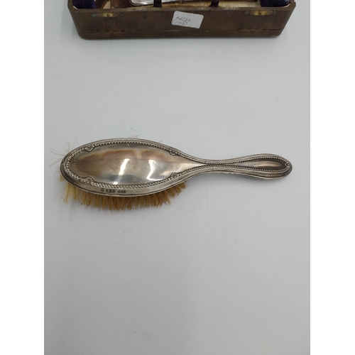 1375 - English silver backed brush & comb set. Hallmarked in Birmingham 1902. Maker Jones & Crompton { Brus... 