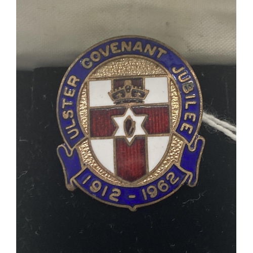 1435 - Ulster Covenant Jubilee Enamel Lapel Brooch  1912- 1962. Made by W. J. Dingley Birmingham .