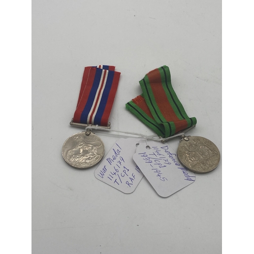 1436 - World War II Defence Medal and War Medal with ribbons.