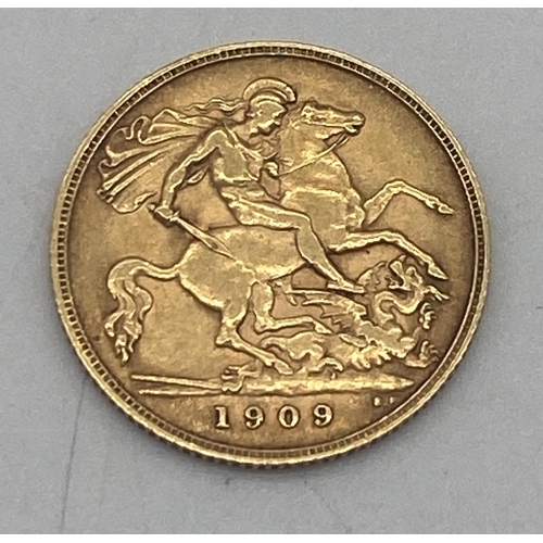 1453 - Edward VII gold half sovereign. 1909.