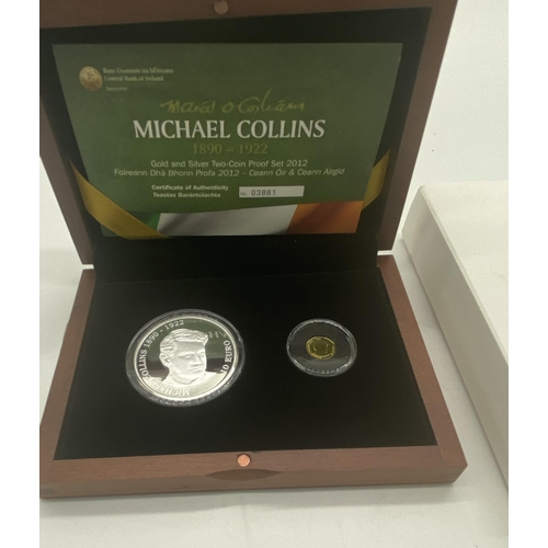 1464 - 90th.  Anniversary Michael Collins 1890-1922 Gold & Silver Two Coin Proof Set in presentation case a... 