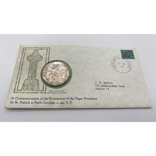 1465 - Limited edition two pure Irish Silver Proof medal in Commemoration of The Conversion Of The Pagan Id... 