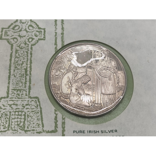 1465 - Limited edition two pure Irish Silver Proof medal in Commemoration of The Conversion Of The Pagan Id... 