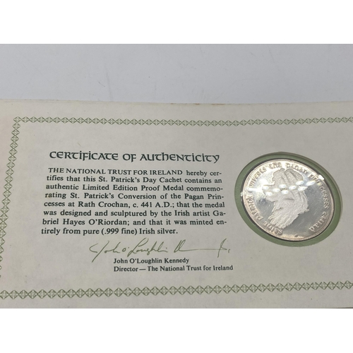 1465 - Limited edition two pure Irish Silver Proof medal in Commemoration of The Conversion Of The Pagan Id... 