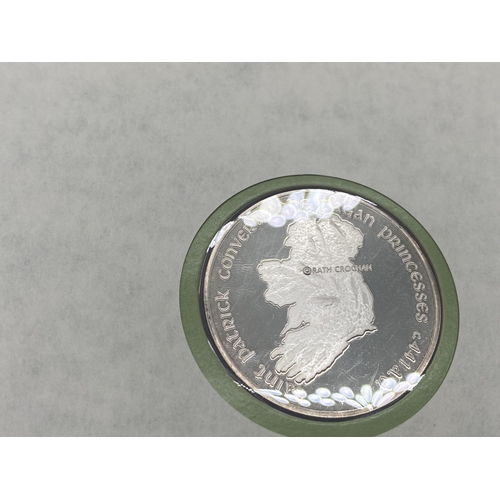 1465 - Limited edition two pure Irish Silver Proof medal in Commemoration of The Conversion Of The Pagan Id... 