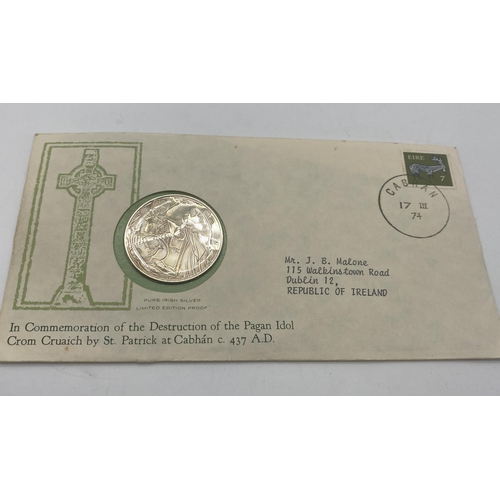 1465 - Limited edition two pure Irish Silver Proof medal in Commemoration of The Conversion Of The Pagan Id... 