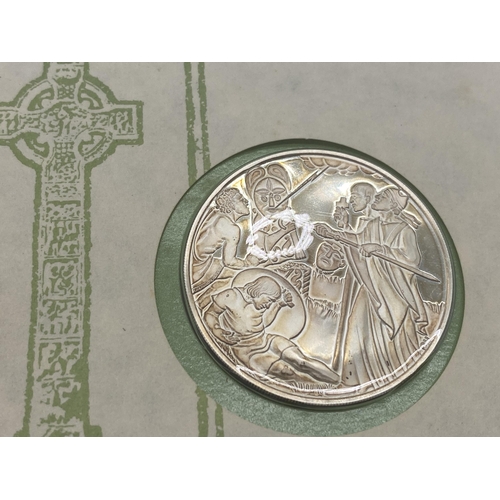 1465 - Limited edition two pure Irish Silver Proof medal in Commemoration of The Conversion Of The Pagan Id... 