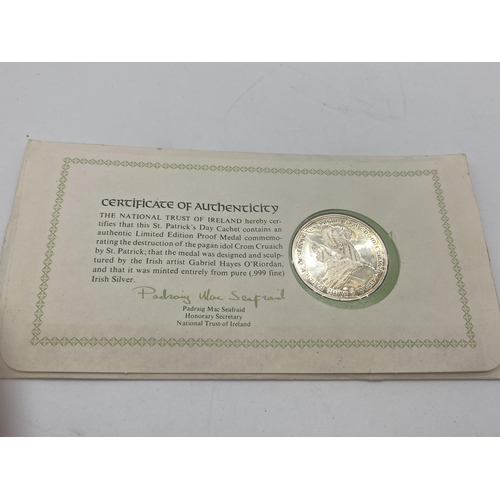 1465 - Limited edition two pure Irish Silver Proof medal in Commemoration of The Conversion Of The Pagan Id... 