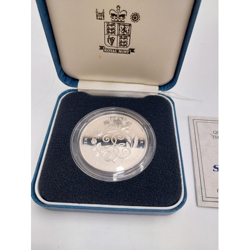 1467 - 1900 - 1990 Her Majesty Queen Elizabeth The Queen Mother  90th. Birthday Silver Proof Crown in prese... 