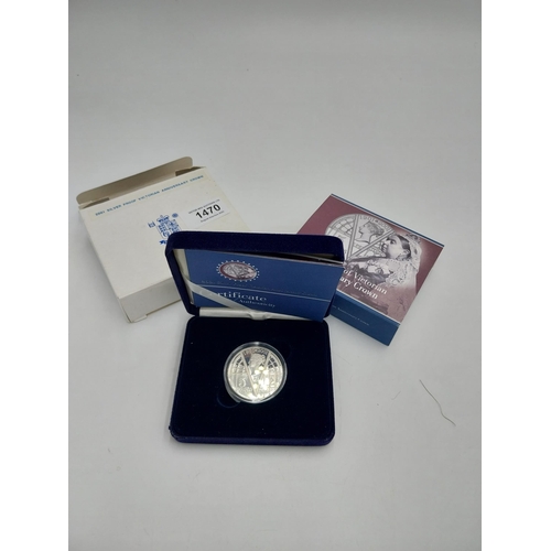 1470 - 2001 Silver Proof Victorian Anniversary Crown in presentation case and with certificate of authentic... 