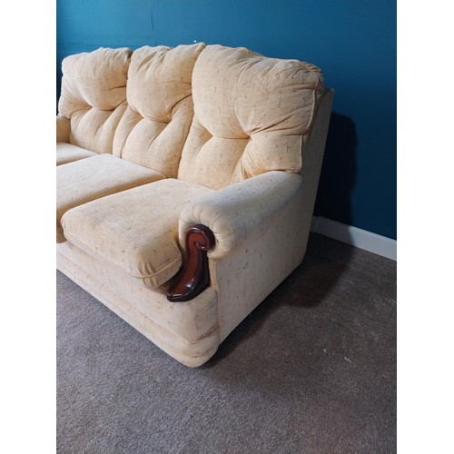10A - Upholstered three seater sofa {83 cm H 176 cm W 75cm D}.