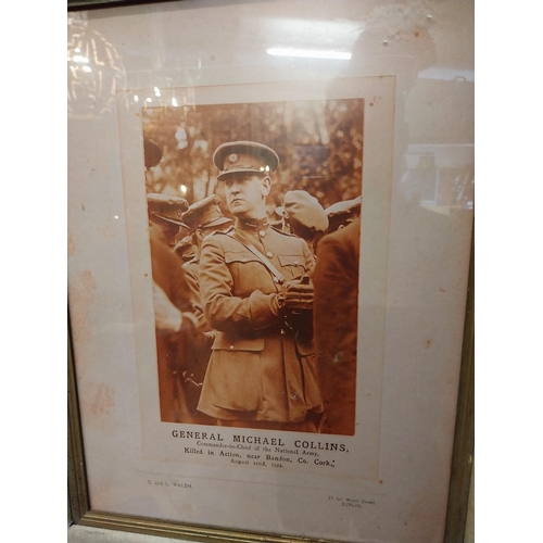 125 - Framed picture of General Michael Collins {62 cm H x 51 cm W}.