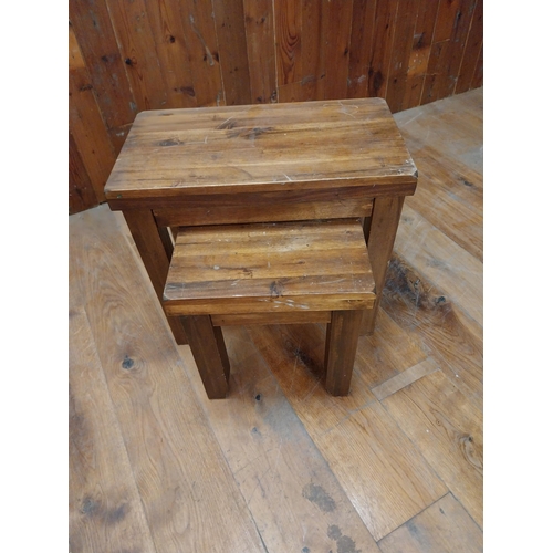 128 - Nest of two wooden coffee tables {52 cm H x 60 cm W x 34 cm D}.