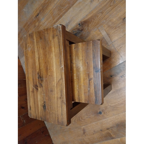 128 - Nest of two wooden coffee tables {52 cm H x 60 cm W x 34 cm D}.