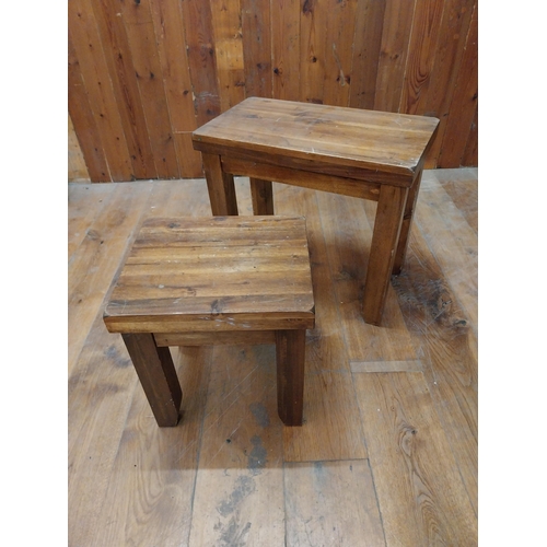 128 - Nest of two wooden coffee tables {52 cm H x 60 cm W x 34 cm D}.