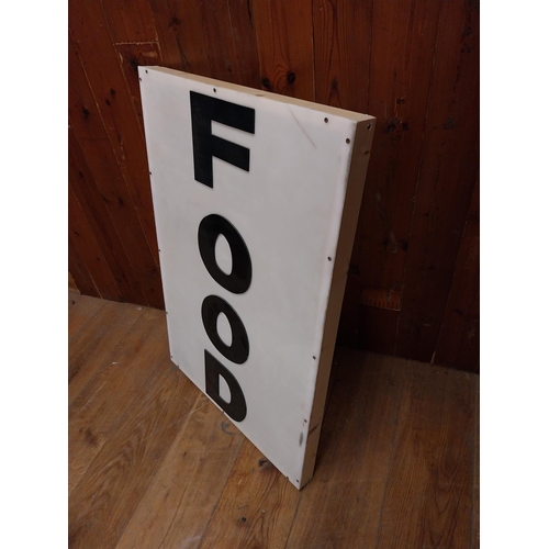 171 - Vintage Perspex FOOD advertising sign {90 cm H x 60 cm W x 5 cm D}.