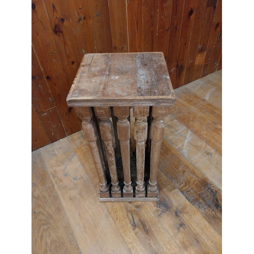 195 - Carved hardwood pedestal {70 cm H x 33 cm W x 33 cm D}.