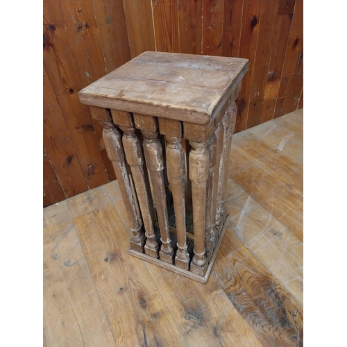 195 - Carved hardwood pedestal {70 cm H x 33 cm W x 33 cm D}.