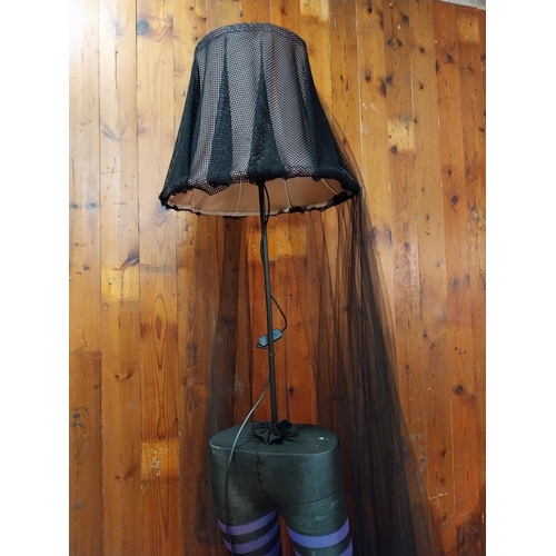 281 - Unusual ladies leg standard lamp film {195 cm H x 60 cm W x 40 cm D}.