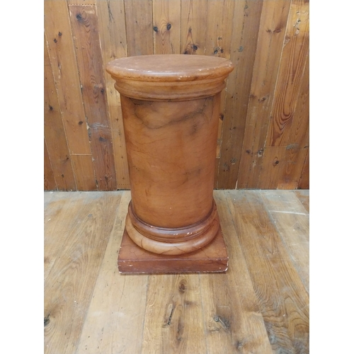 289 - Good quality onyx pedestal {76 cm H x 42 cm W x 42 cm D}.