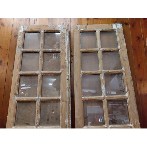 311 - Pair of 19th C. painted pine glazed doors {116 cm H x 94 cm W x 6 cm D}.