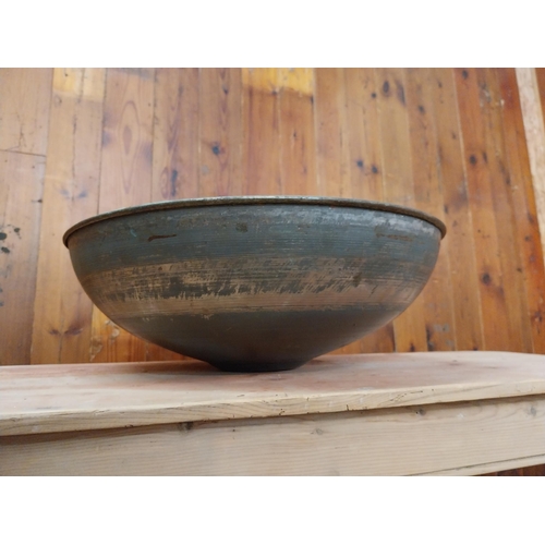 331 - Painted metal fruit bowl - fruit not included {16 cm H x 47 cm W x 47 cm D}.