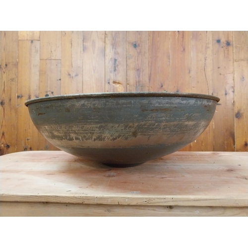 331 - Painted metal fruit bowl - fruit not included {16 cm H x 47 cm W x 47 cm D}.