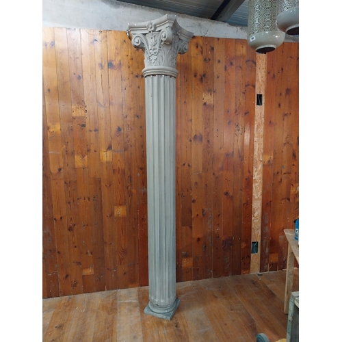 345 - Fibre glass Corinthian column {245 cm H x 42 cm W x 42 cm D}.