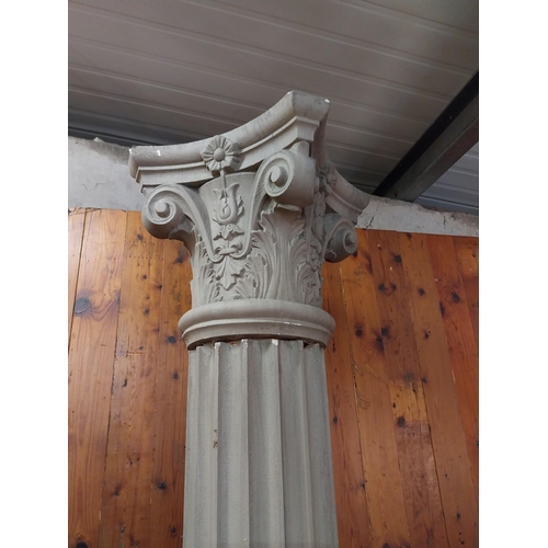 345 - Fibre glass Corinthian column {245 cm H x 42 cm W x 42 cm D}.