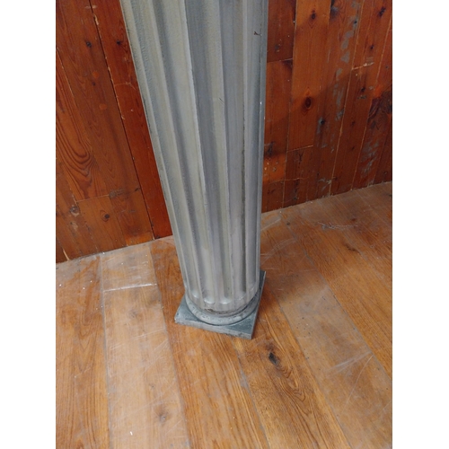 345 - Fibre glass Corinthian column {245 cm H x 42 cm W x 42 cm D}.