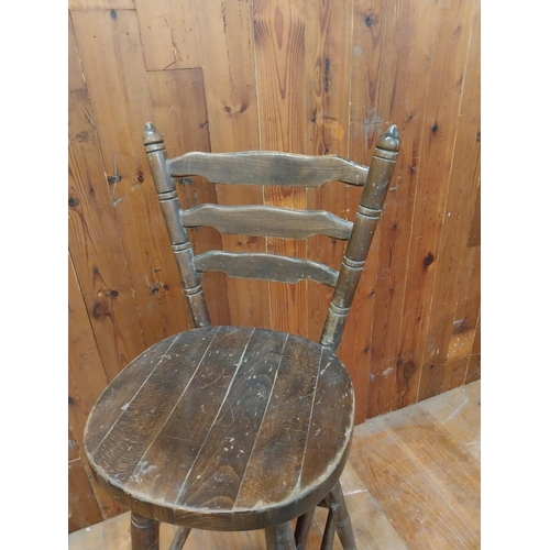 347 - Stained pine Country Bar - Pub stool {113 cm H x 43 cm W x 44 cm D}.