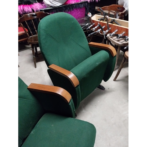 415 - Pair of cinema seats originally from The Irish Distillers building {80 cm H x 59 cm W x 85 cm D}.