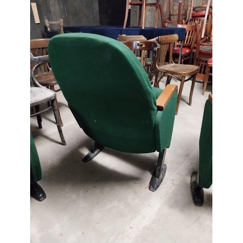 415 - Pair of cinema seats originally from The Irish Distillers building {80 cm H x 59 cm W x 85 cm D}.