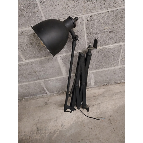 464 - Good quality metal industrial adjustable wall light {68 cm H x 63 cm W x 19 cm D}.