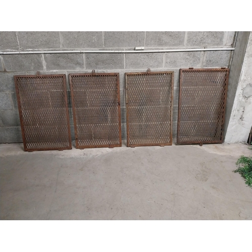 495 - Set of four wrought iron bar panels {90 cm H x 56 cm W x 3 cm D}.