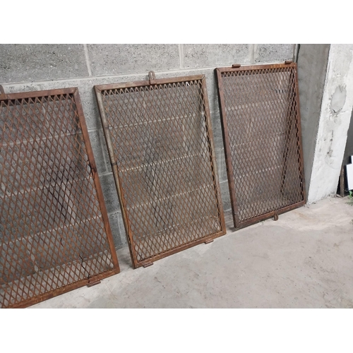 495 - Set of four wrought iron bar panels {90 cm H x 56 cm W x 3 cm D}.