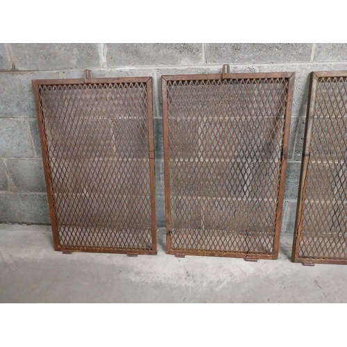 495 - Set of four wrought iron bar panels {90 cm H x 56 cm W x 3 cm D}.