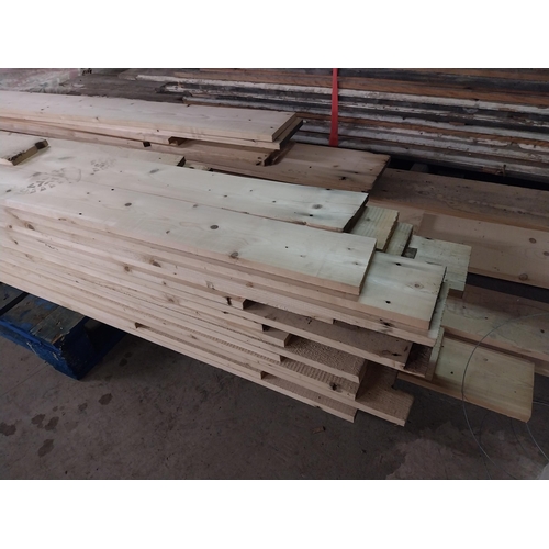 497 - Approximately seventeen yards of pine floorboards