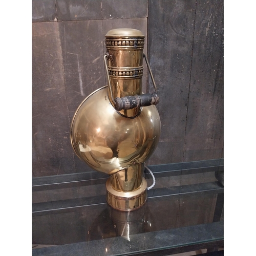 50 - Good quality 19th C. brass signal lamp in working order {54 cm H x 28 cm W x 14 cm D}.