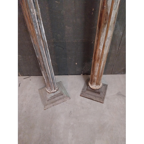 61 - Rare pair of painted hardwood bar divider pillars {200 cm H x 29 cm W x 29 cm D}.