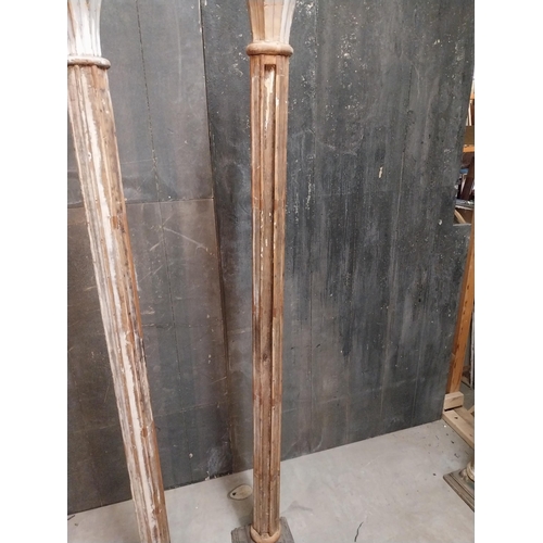 62 - Rare pair of painted hardwood bar divider pillars {197 cm H x 26 cm W x 26 cm D}.