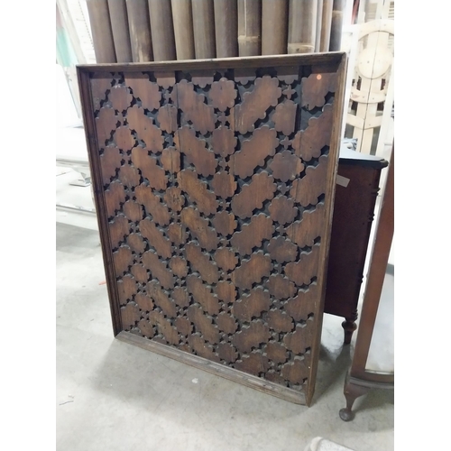 535 - Heavily carved hardwood wall panel {129 cm H x 100 cm W x 10 cm D}.