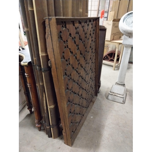 535 - Heavily carved hardwood wall panel {129 cm H x 100 cm W x 10 cm D}.